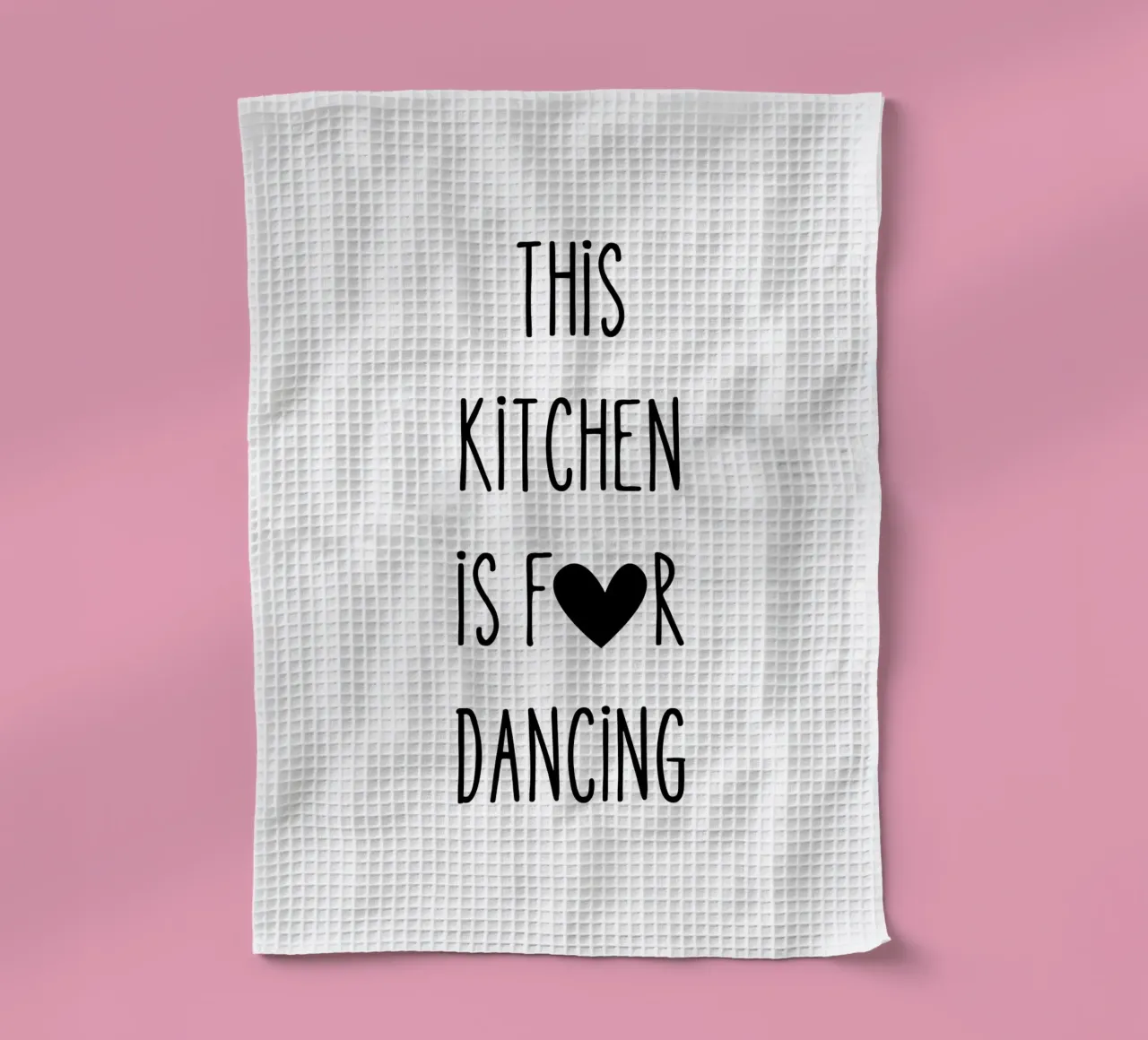 Questa cucina è per ballare - Arte della cucina bianco nero canovaccio da cucina da Peaches Art Prints