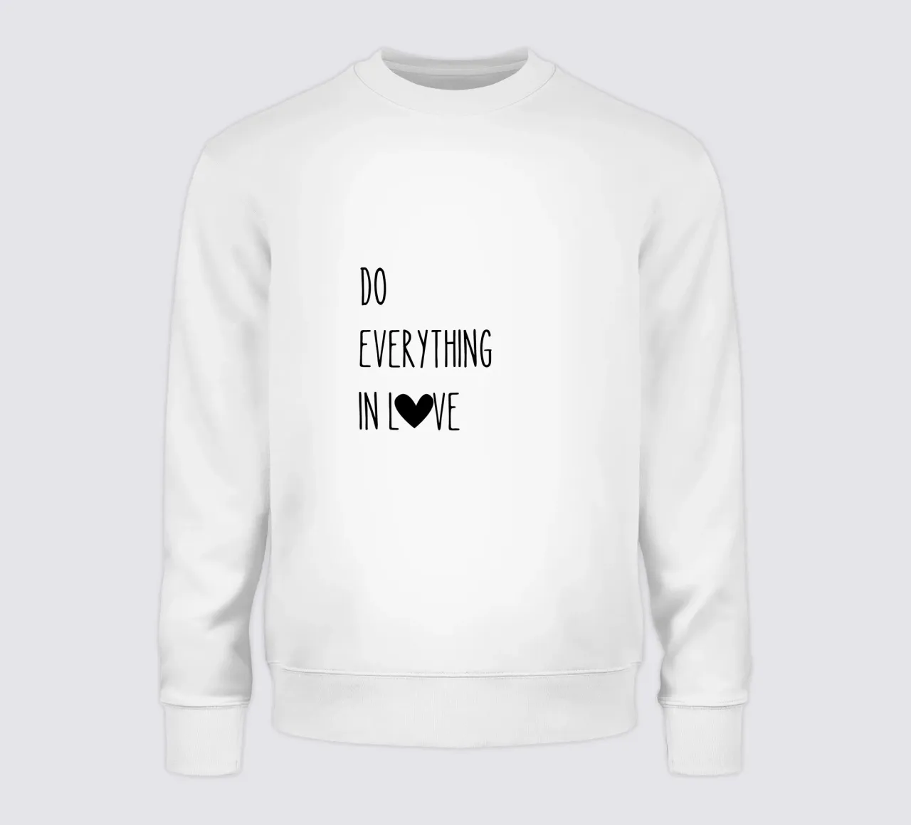 Fate tutto con amore - Citazione in bianco felpa da Peaches Art Prints
