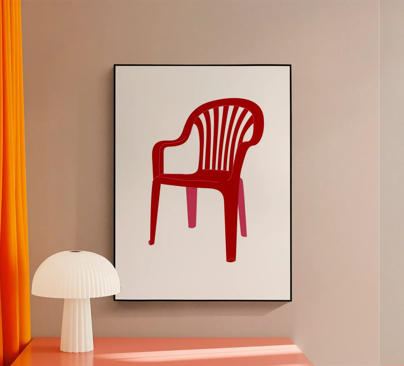 Red plastic chair plexiglass da LisaArtes