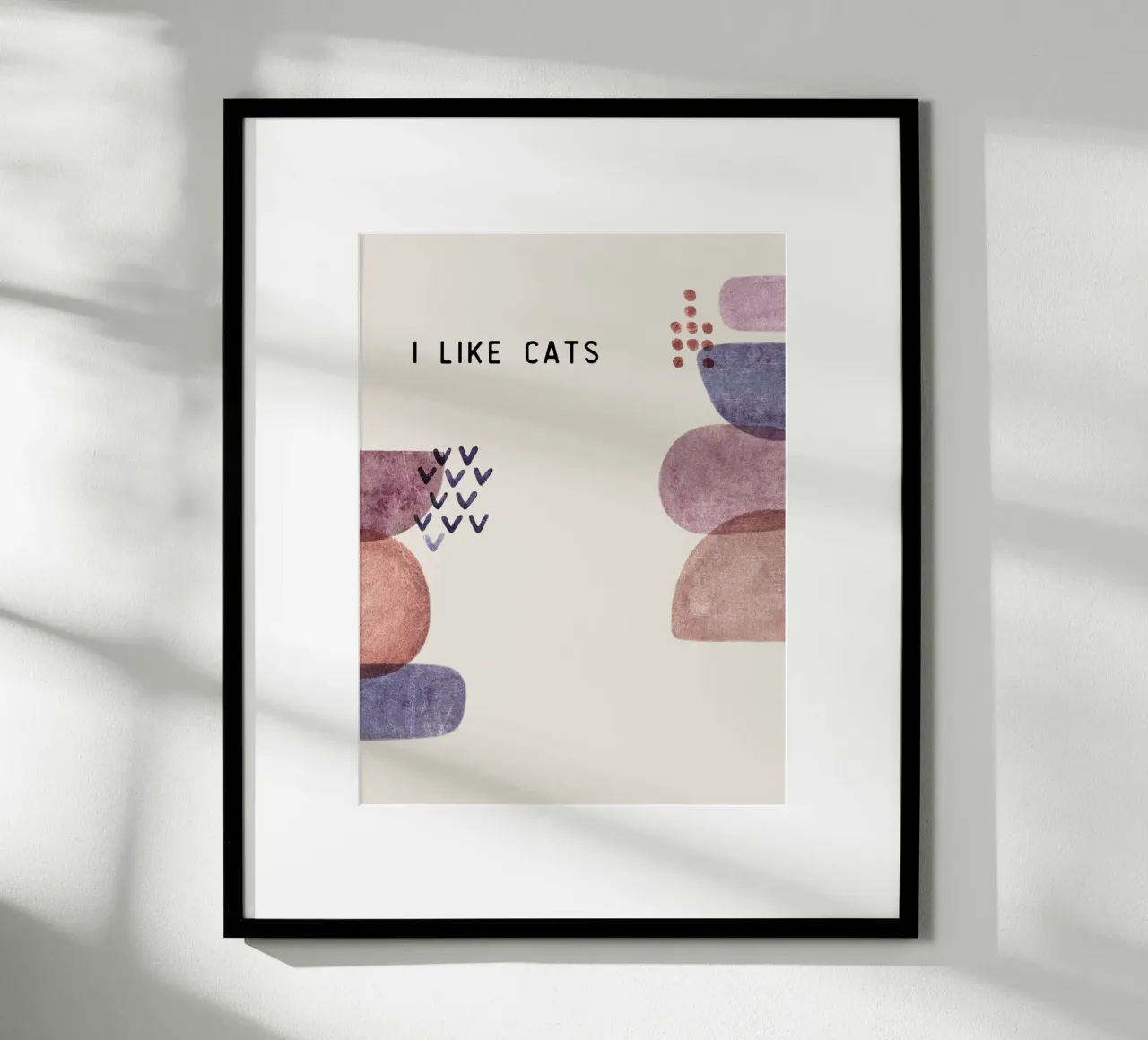 I LIKE CATS poster con telaio in plastica da Lotta Cat Design