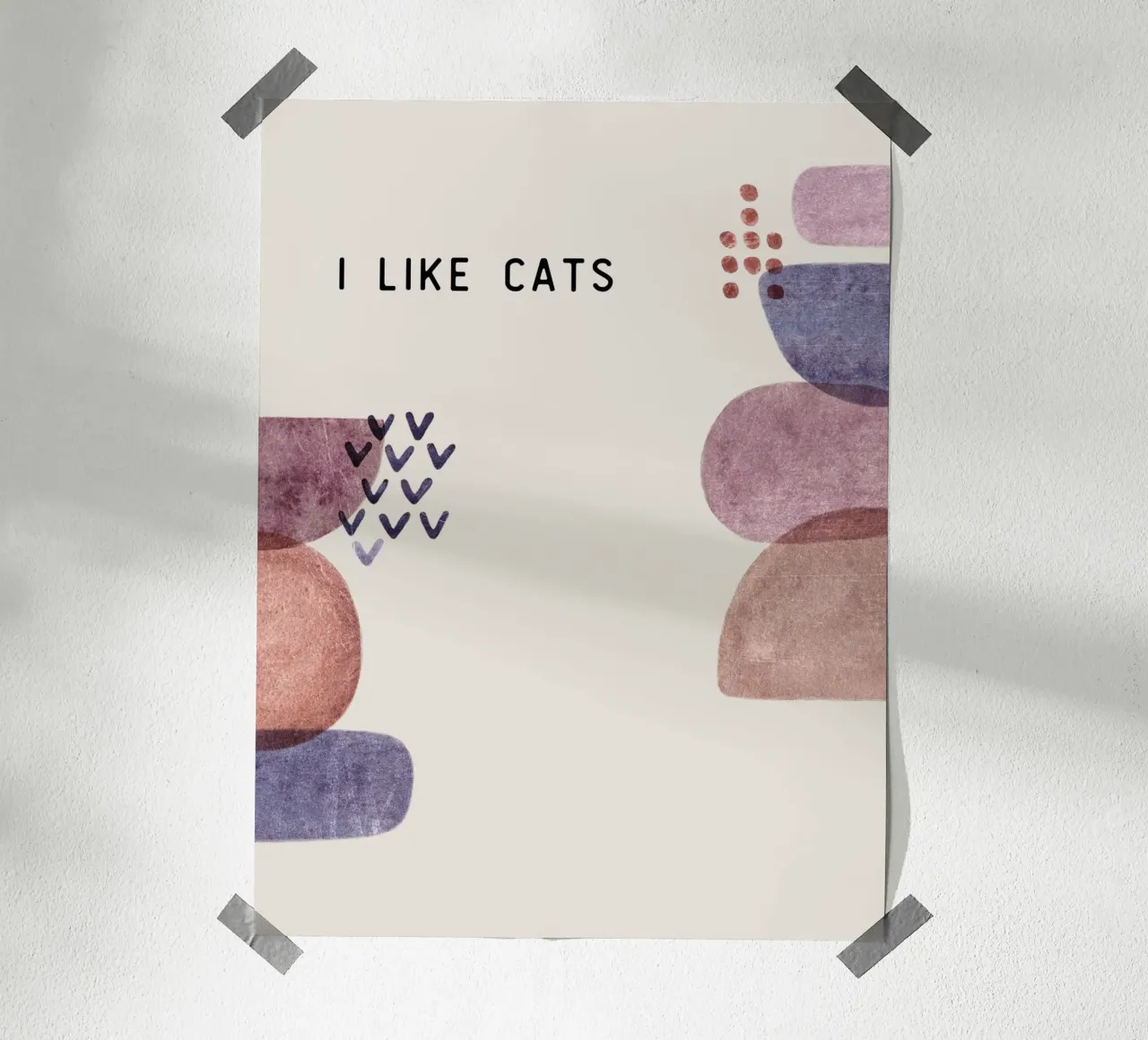 I LIKE CATS poster con telaio in plastica da Lotta Cat Design
