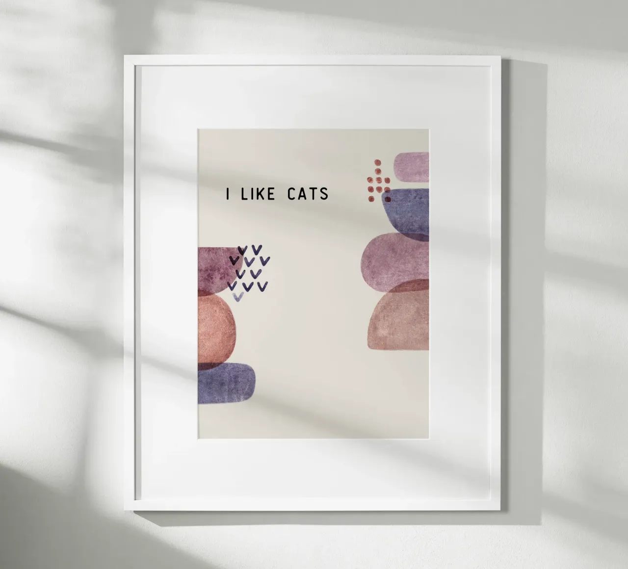I LIKE CATS poster con telaio in plastica da Lotta Cat Design