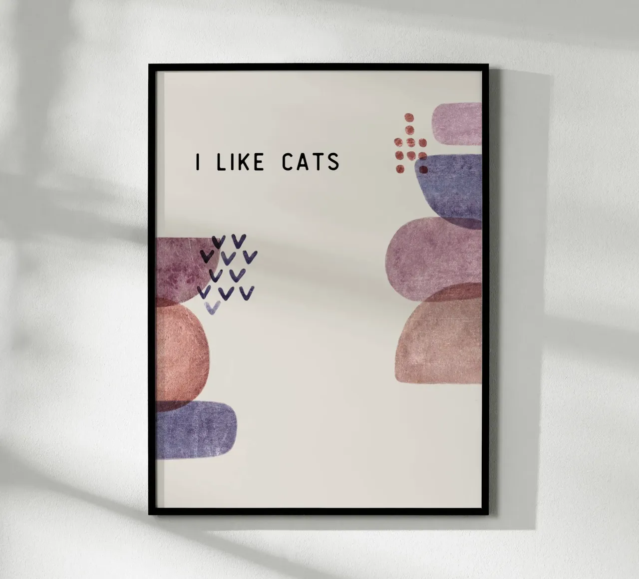 I LIKE CATS poster con telaio in plastica da Lotta Cat Design