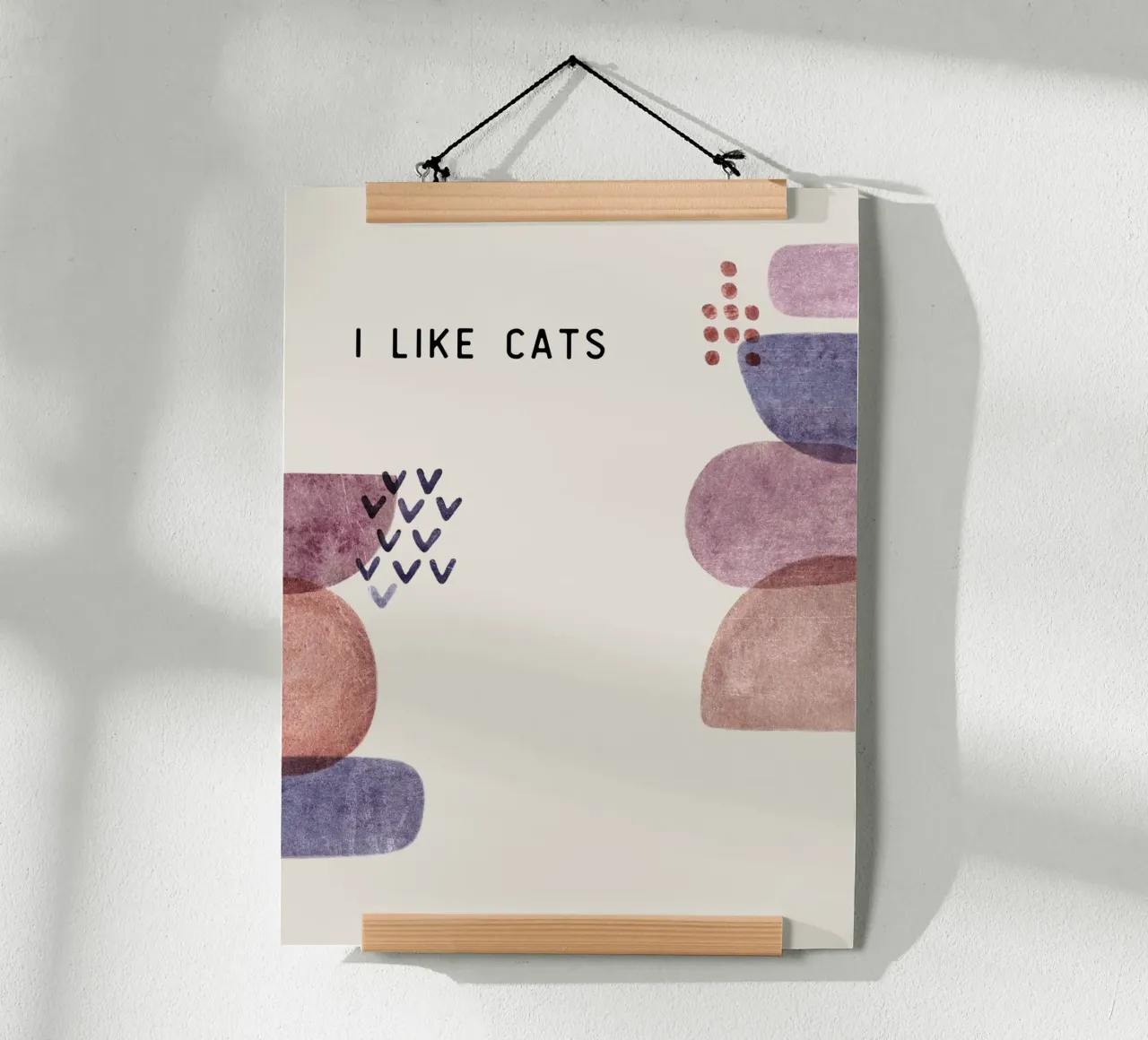 I LIKE CATS poster con telaio in plastica da Lotta Cat Design