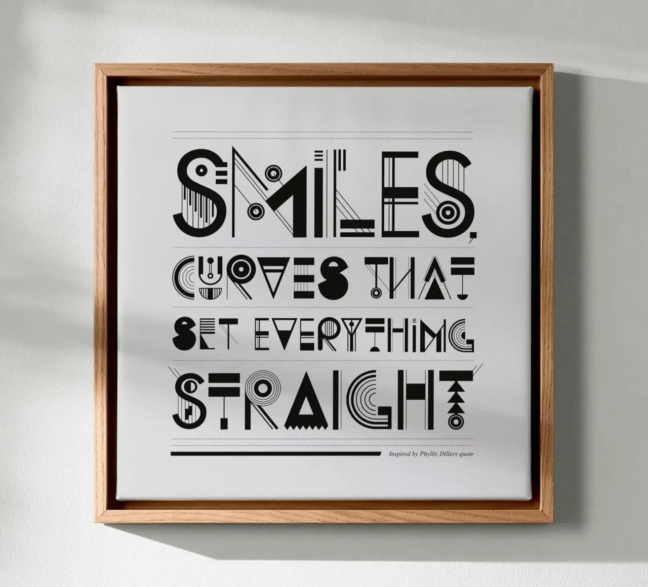Smiles tela con Cornice a cassetta da Petros Afshar