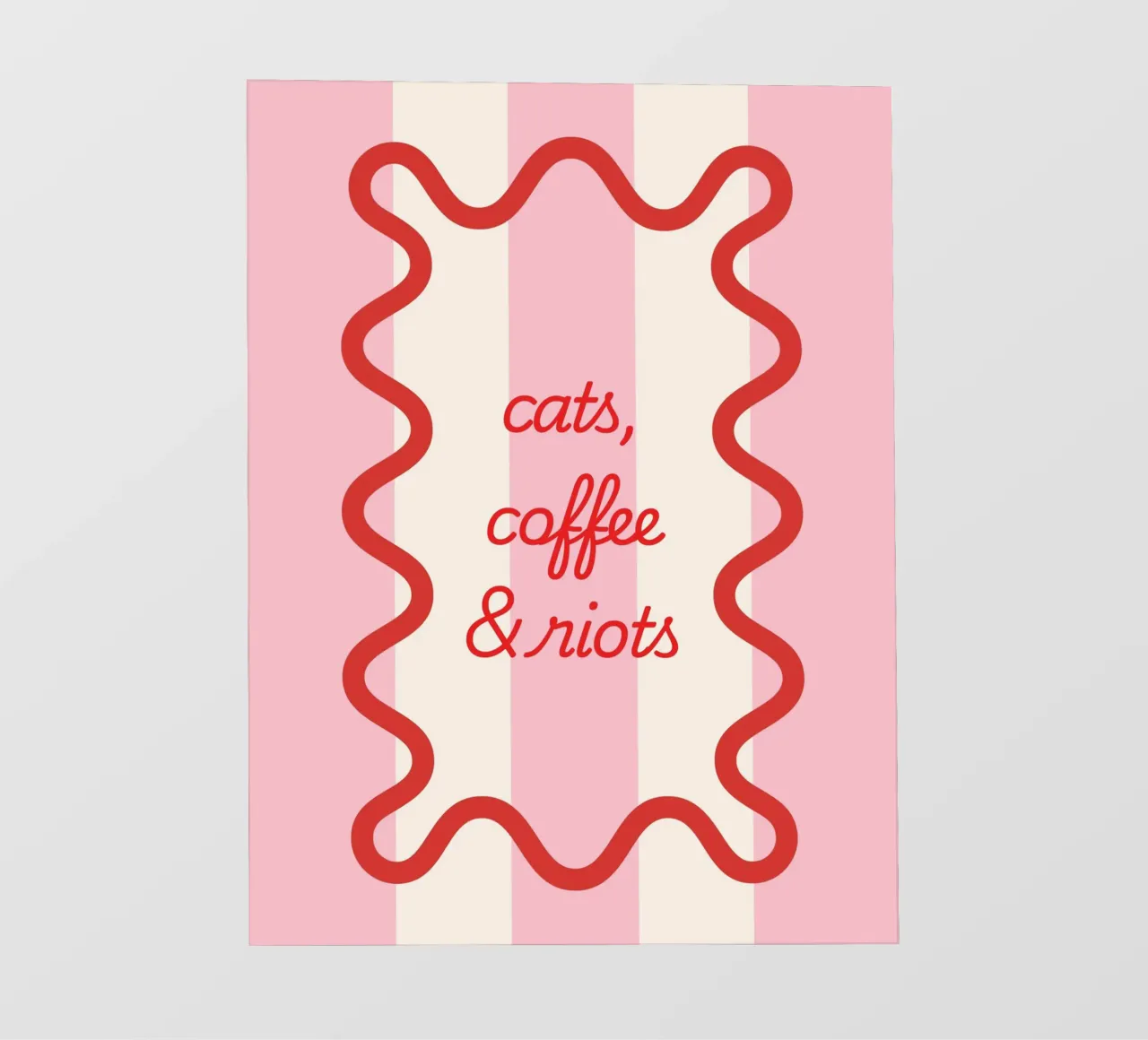 Cats, Coffee & Riots telo in pvc da Lotta Cat Design
