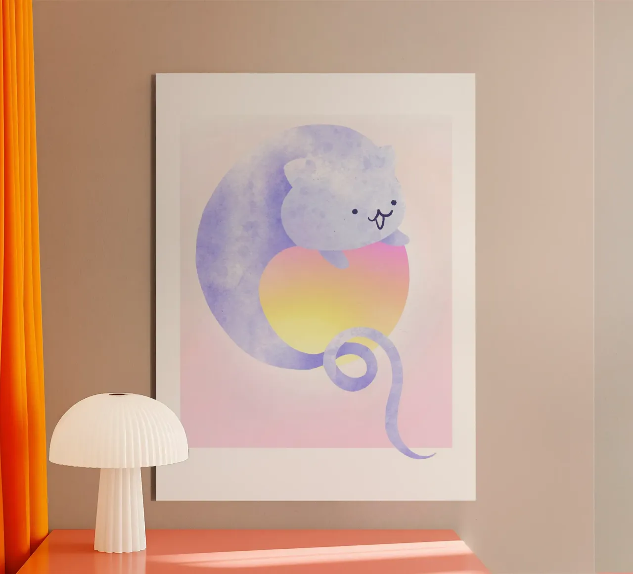 The Cat Ghost alluminio dibond da Lotta Cat Design