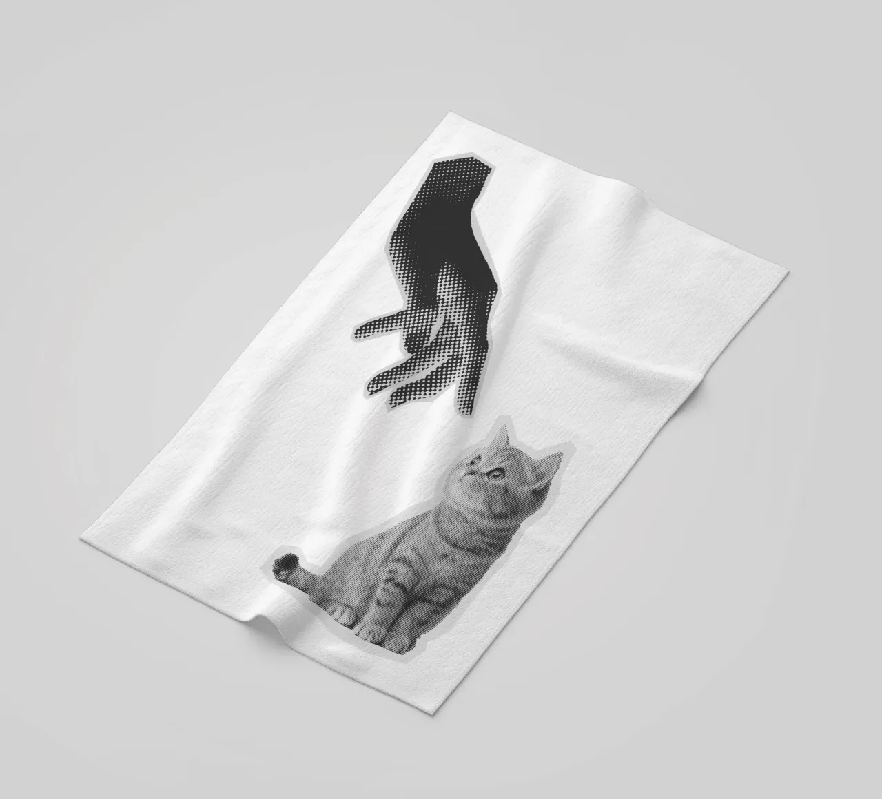 Don't Touch The Cat beach towel by Lotta Cat Design