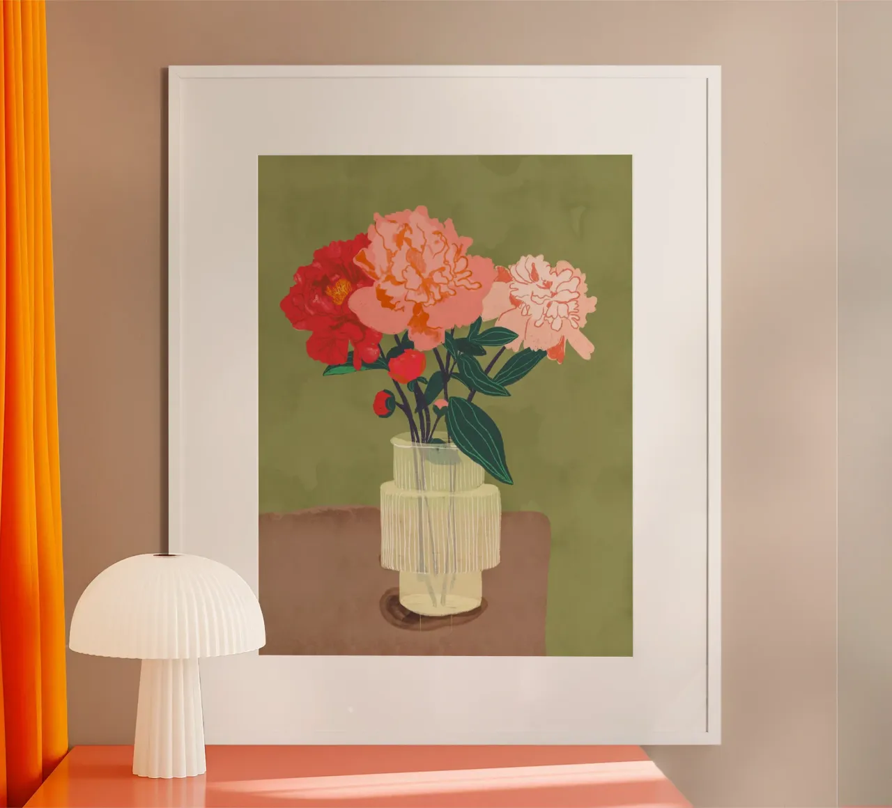 Peonies poster with plastic frame by GigiRosado