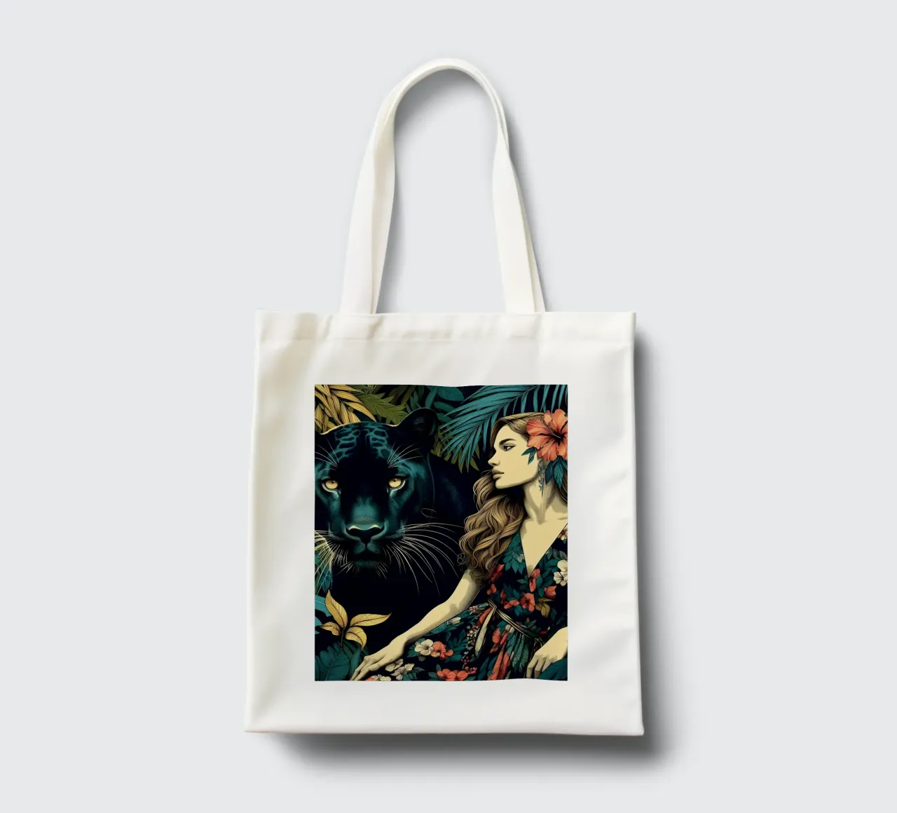 PANTHER AND BOHO WOMAN tote bag by ARTOMATIC
