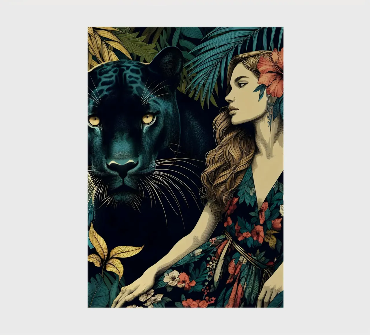 PANTHER AND BOHO WOMAN notebook by ARTOMATIC