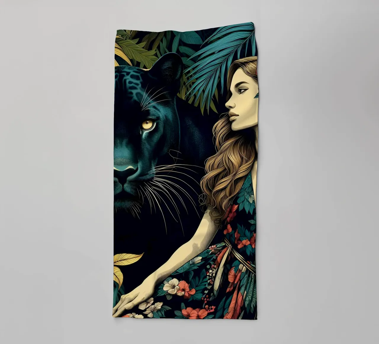 PANTERA E DONNA BOHO asciugamano da bagno da ARTOMATIC