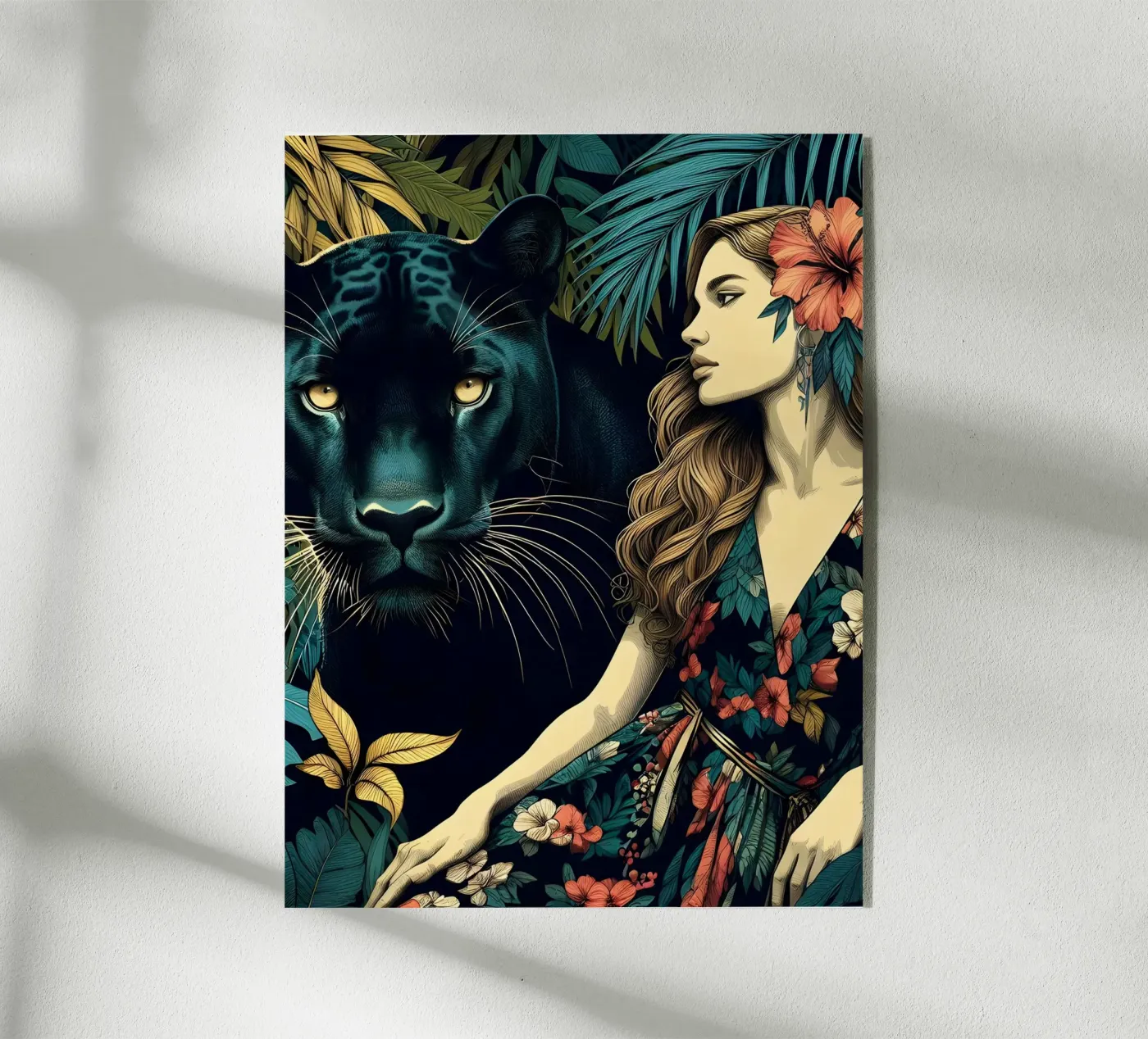 PANTHER AND BOHO WOMAN acrylic glass by ARTOMATIC