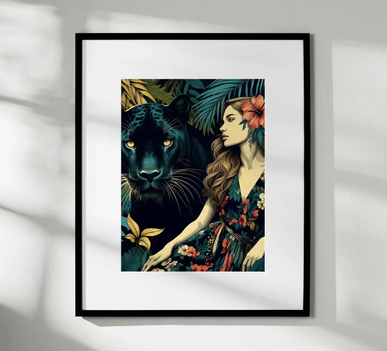PANTHER AND BOHO WOMAN poster da ARTOMATIC
