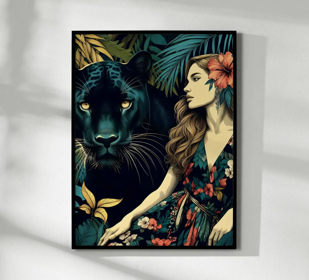 PANTHER AND BOHO WOMAN poster da ARTOMATIC
