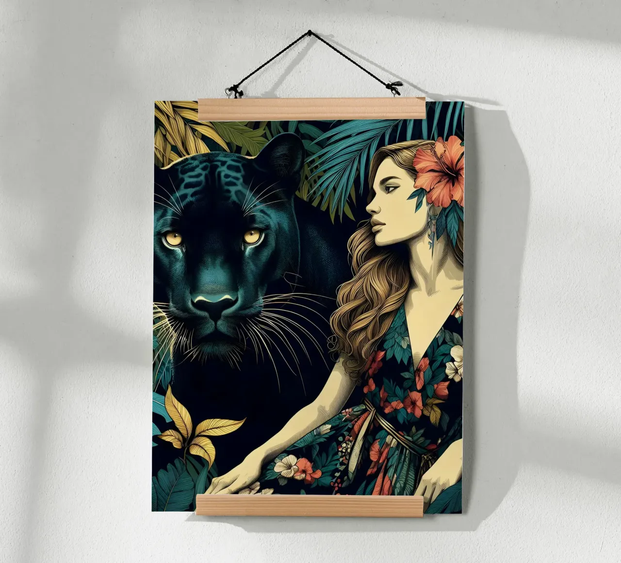 PANTHER AND BOHO WOMAN poster da ARTOMATIC