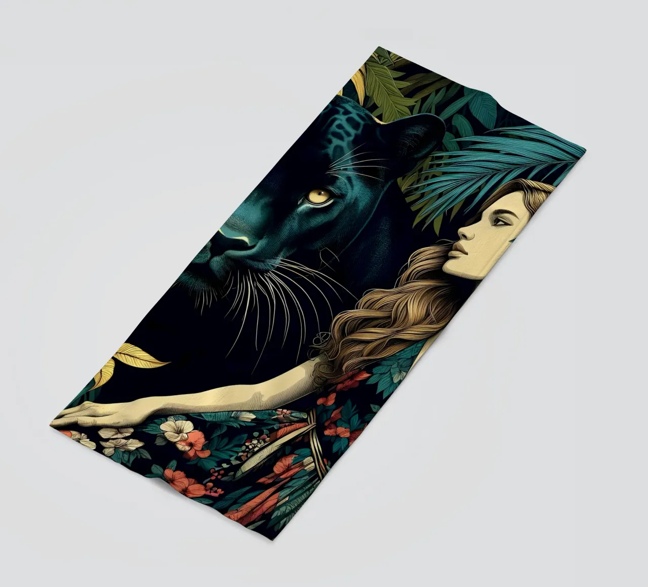 PANTERA E DONNA BOHO telo mare da ARTOMATIC