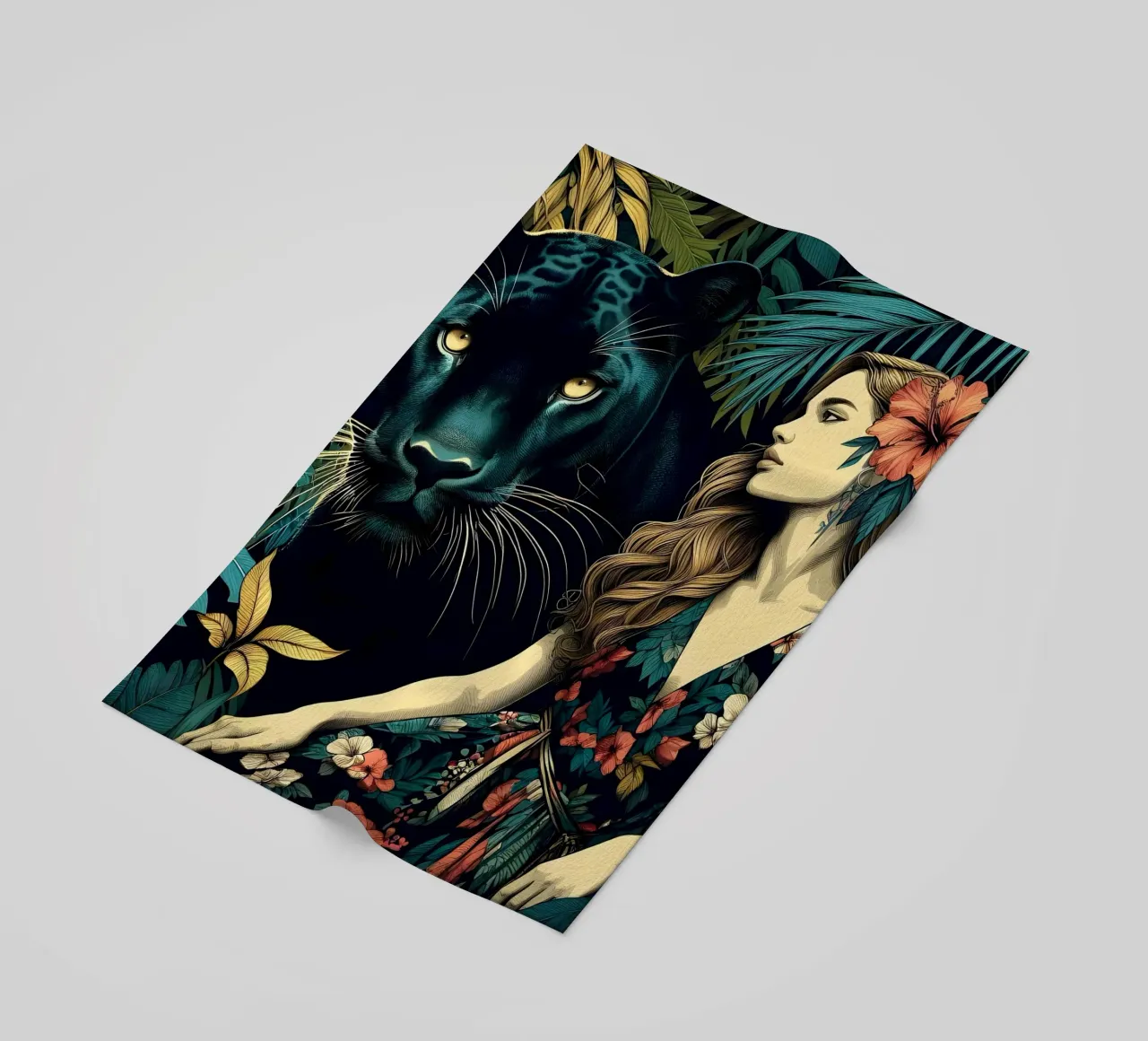 PANTERA E DONNA BOHO telo mare da ARTOMATIC