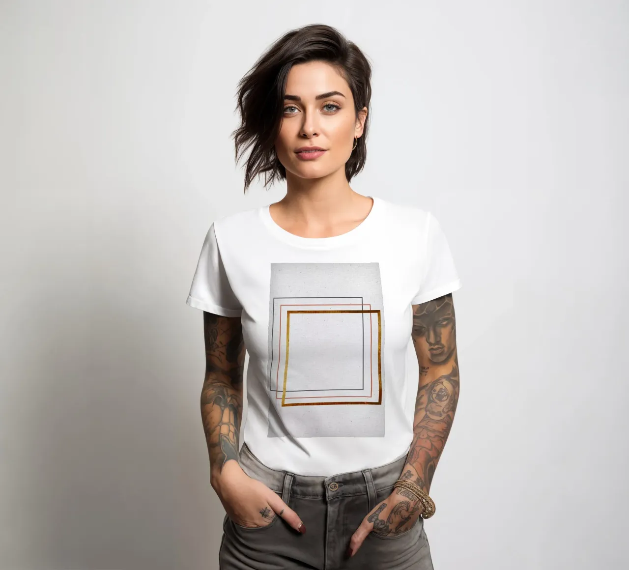 Square women's fitted t-shirt by Froilein Juno
