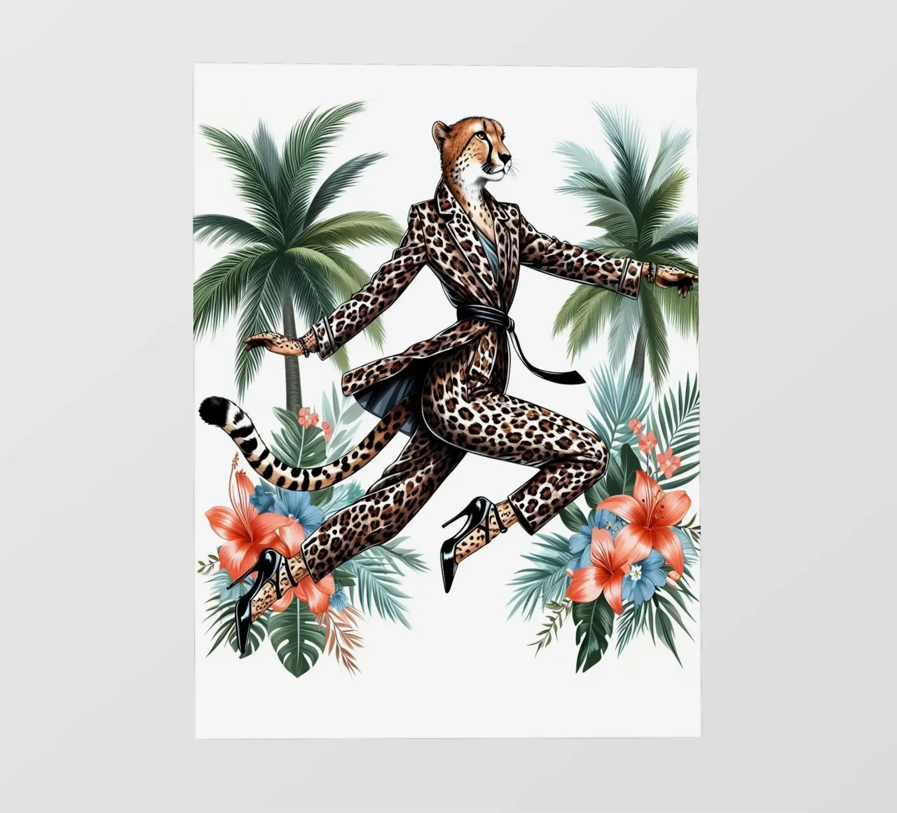ILLUSTRAZIONE DI MODA GHEPARDO telo in pvc da ARTOMATIC