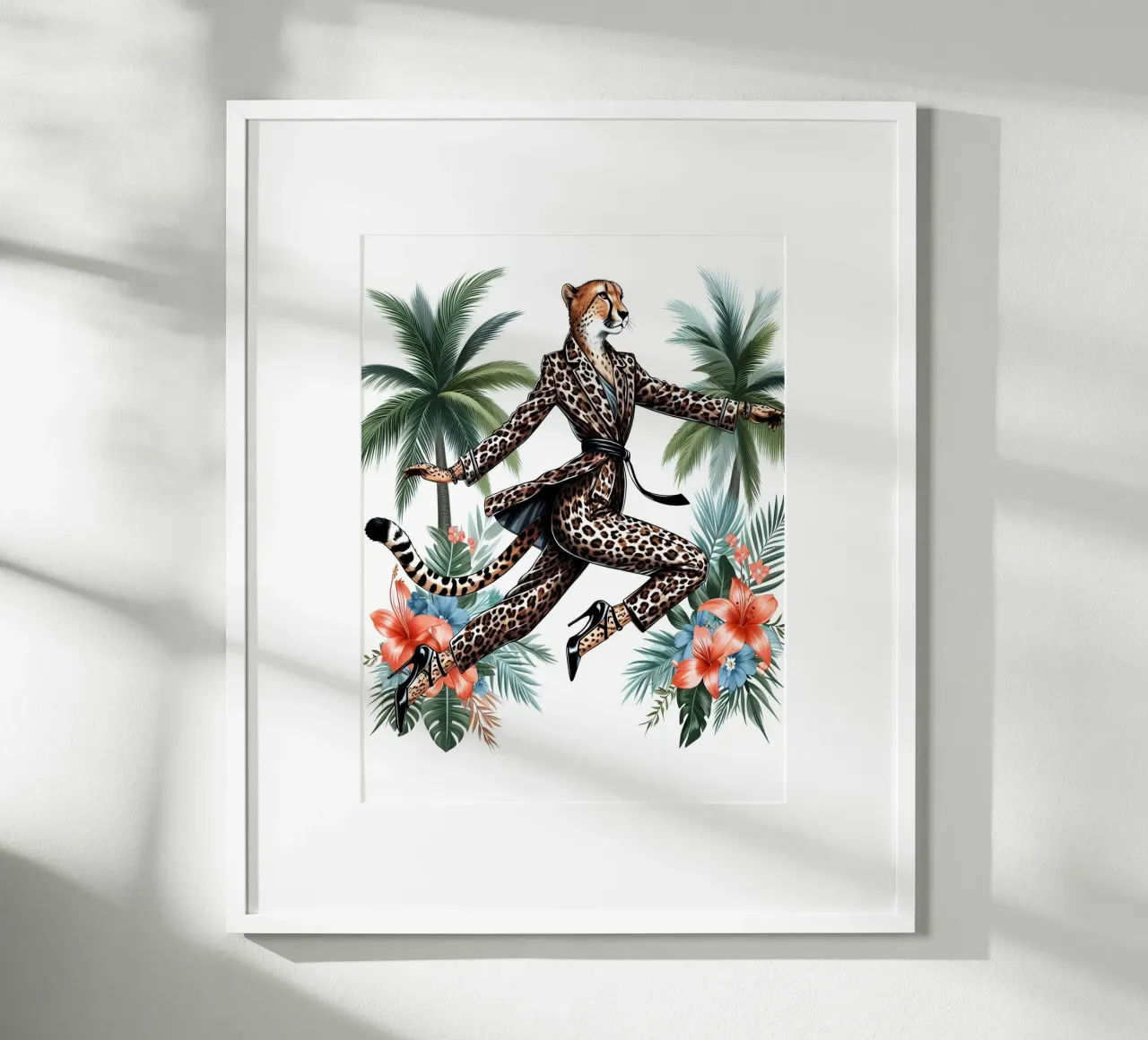 ILLUSTRAZIONE DI MODA GHEPARDO poster con telaio in plastica da ARTOMATIC