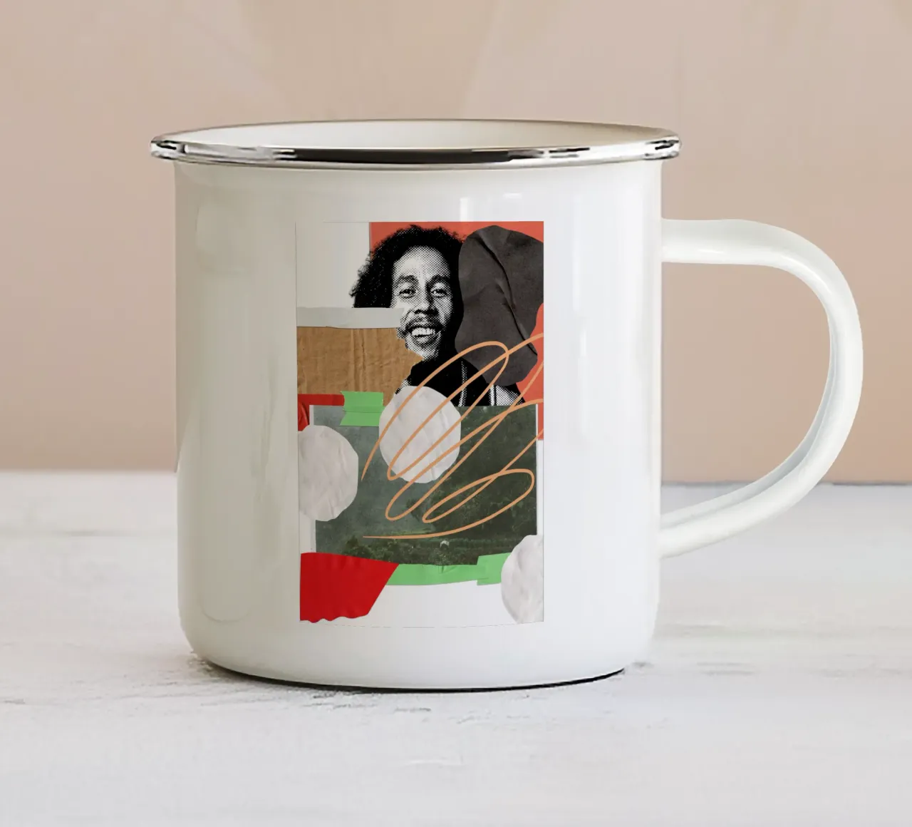 bob collage abstract tazza in smalto da ramosashop