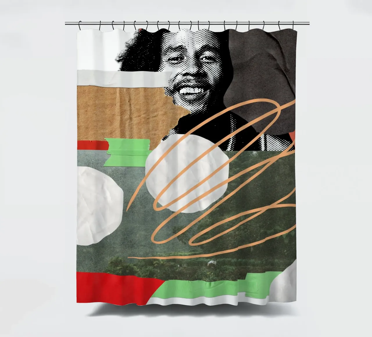 bob collage abstract tenda da doccia da ramosashop