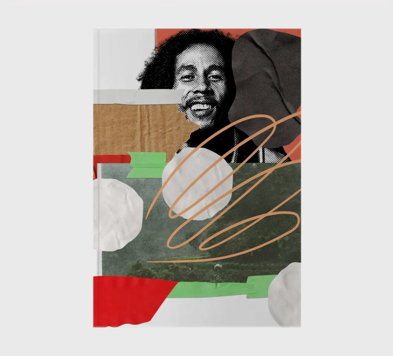 bob collage abstract notebook by ramosashop