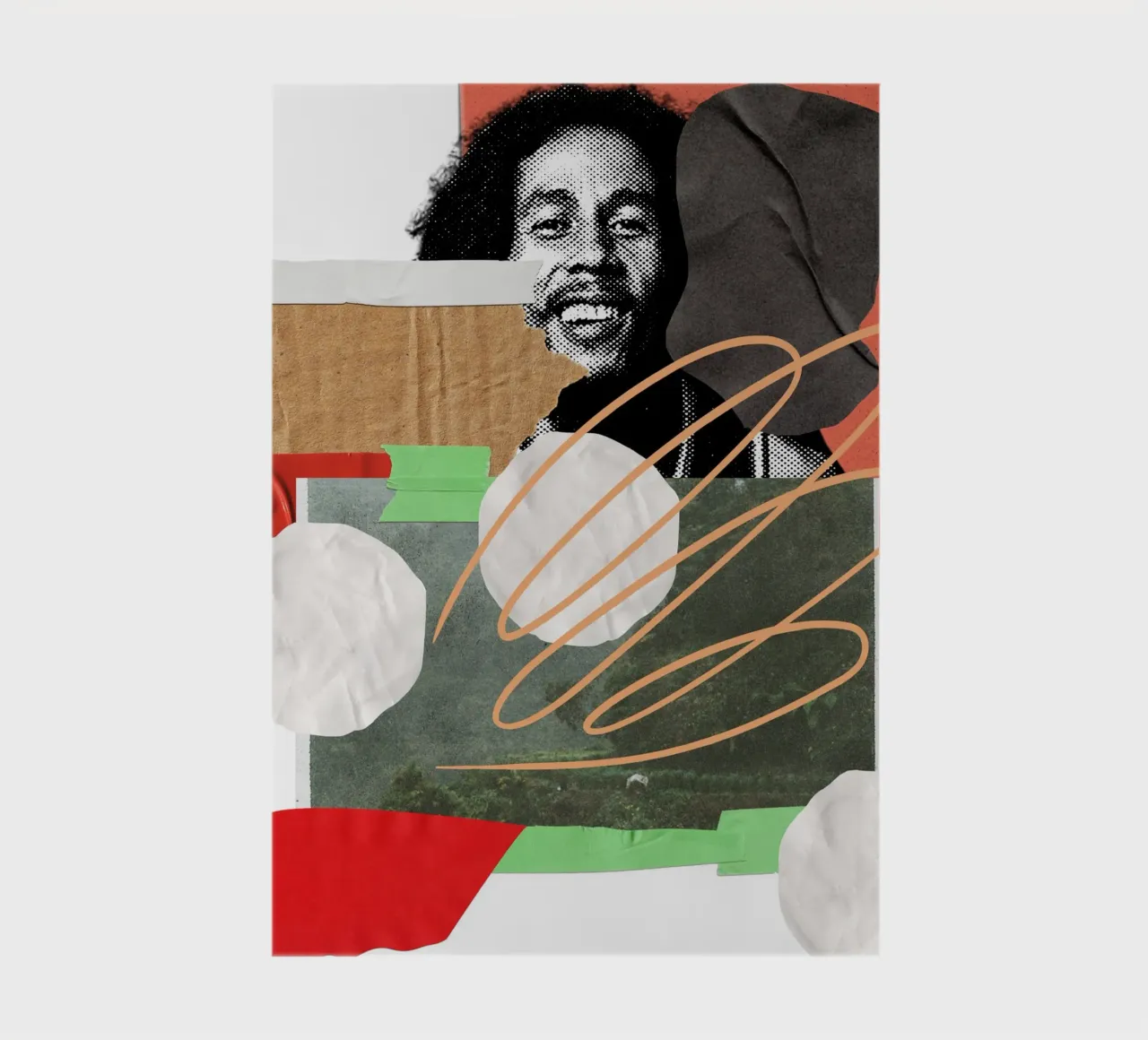 bob collage abstract notebook by ramosashop