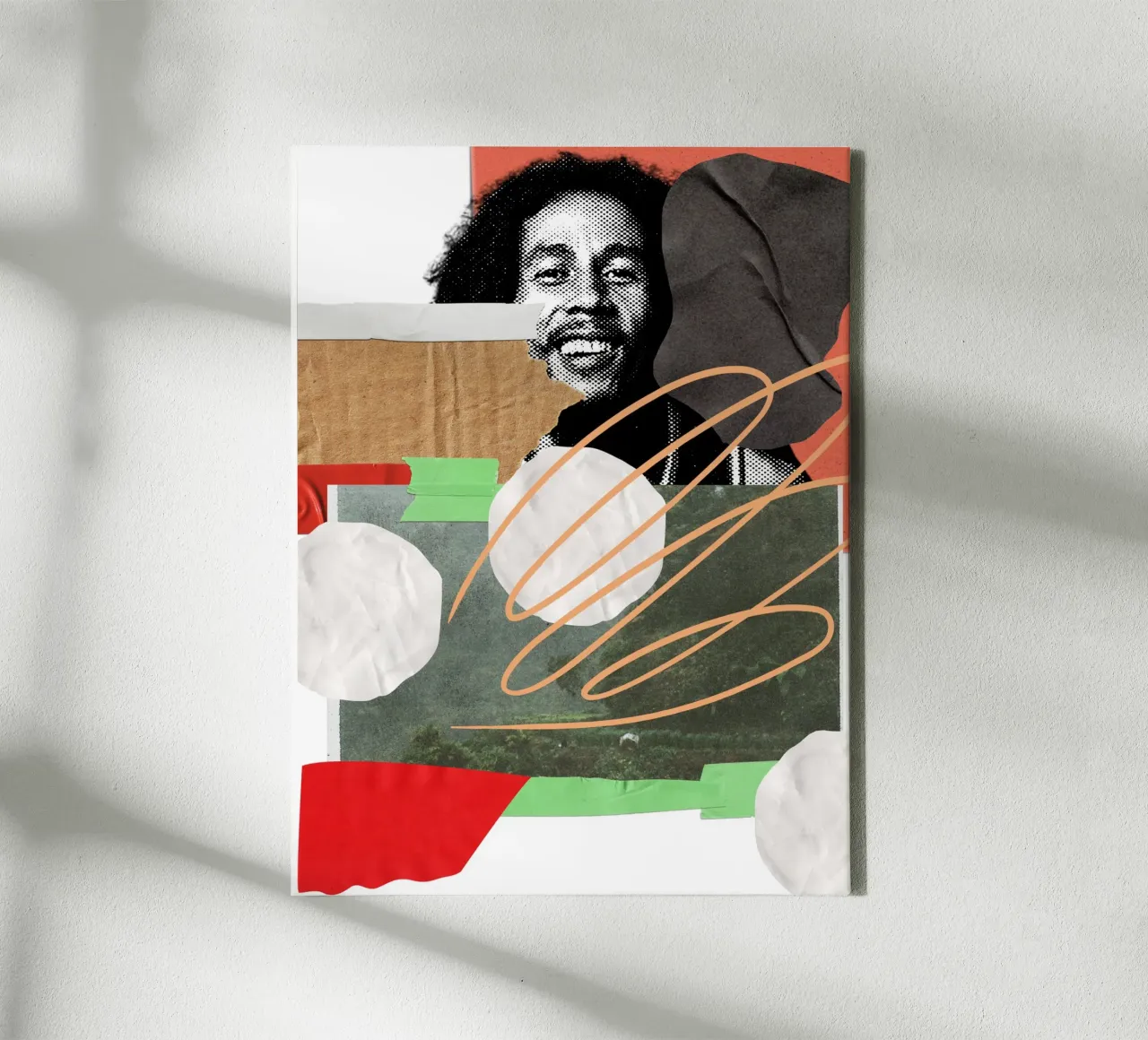 bob collage abstract canvas by ramosashop