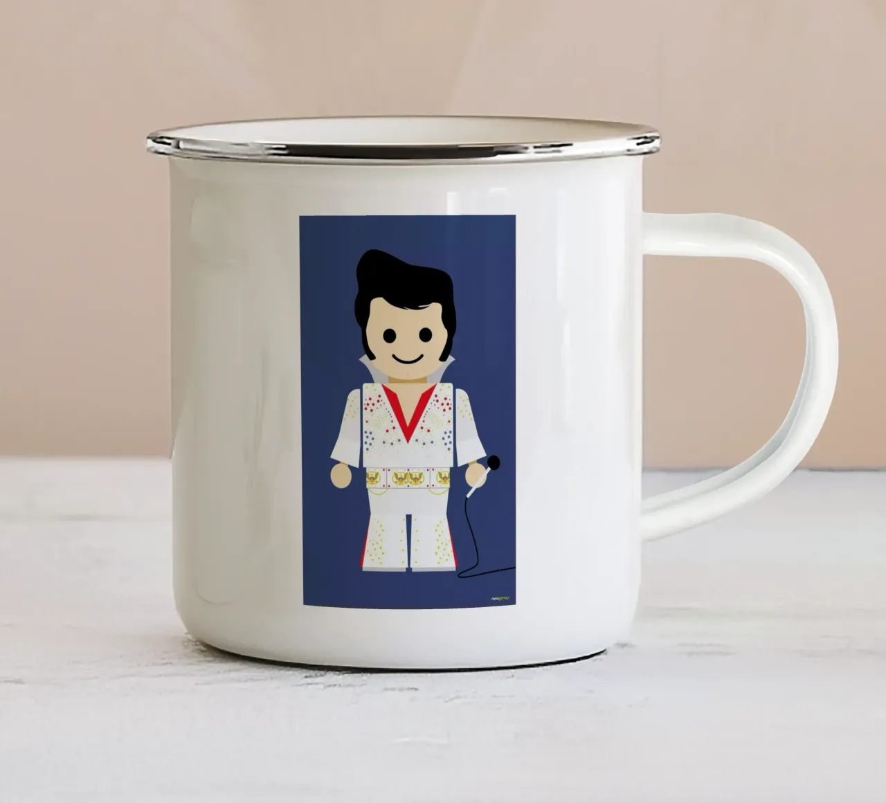 Elvis Toy tazza in smalto da Rafa Gomes