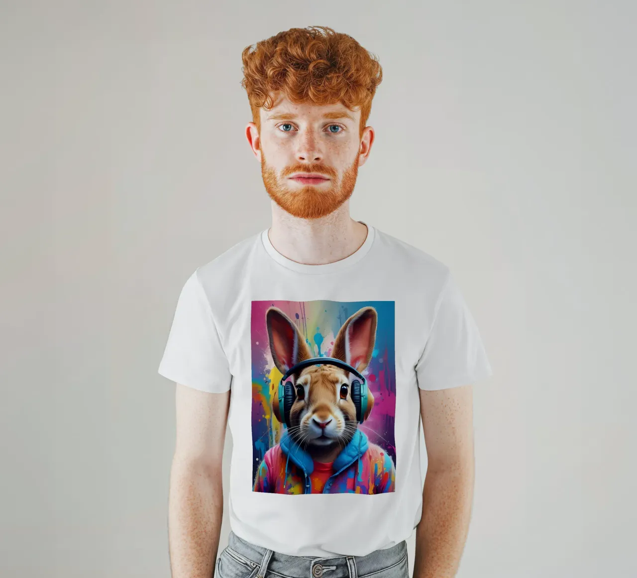 Coniglio in cuffia t-shirt da MakArena