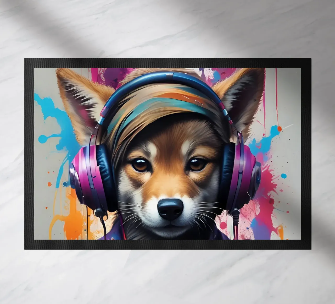 Bebé lobo con auriculares felpudo de MakArena
