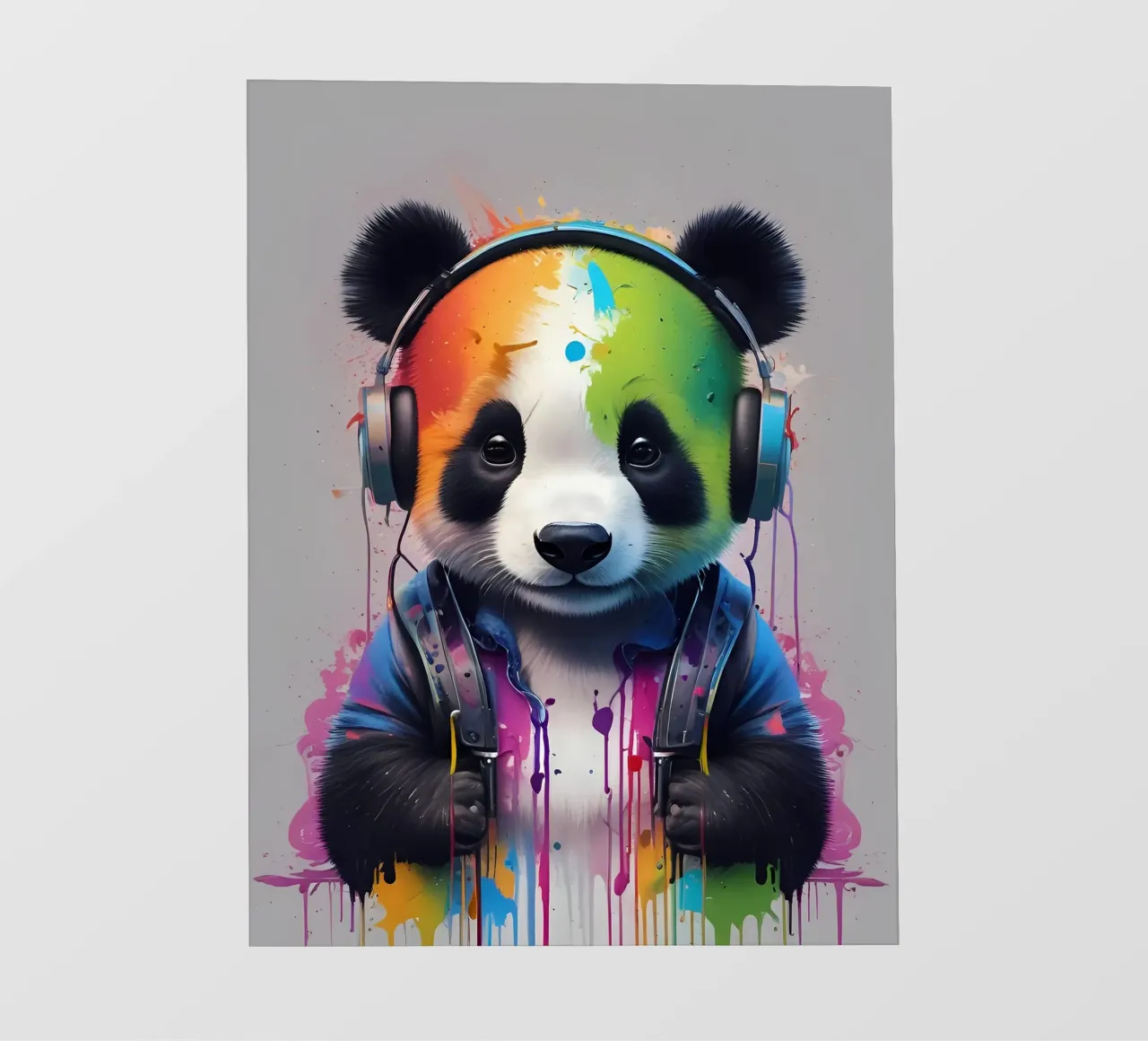 Baby panda in headphones photo wallpaper by MakArena