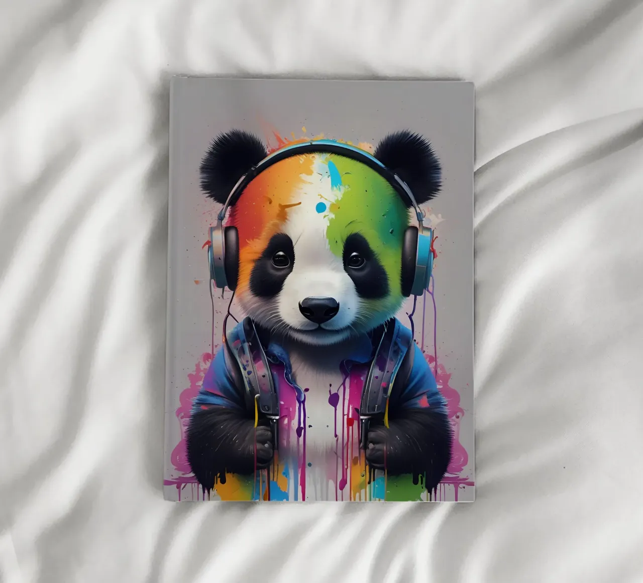 Bébé panda dans un casque d'écoute carnet de notes de MakArena