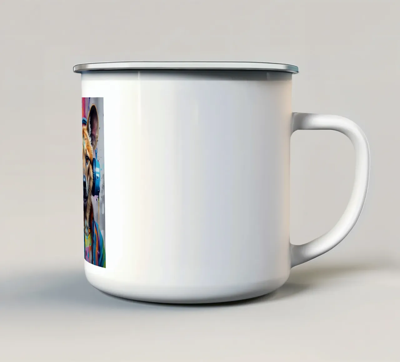 Iena con cuffie tazza in smalto da MakArena