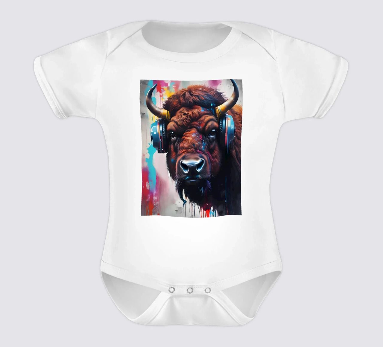 Bisonte in cuffia body neonato maniche corte da MakArena
