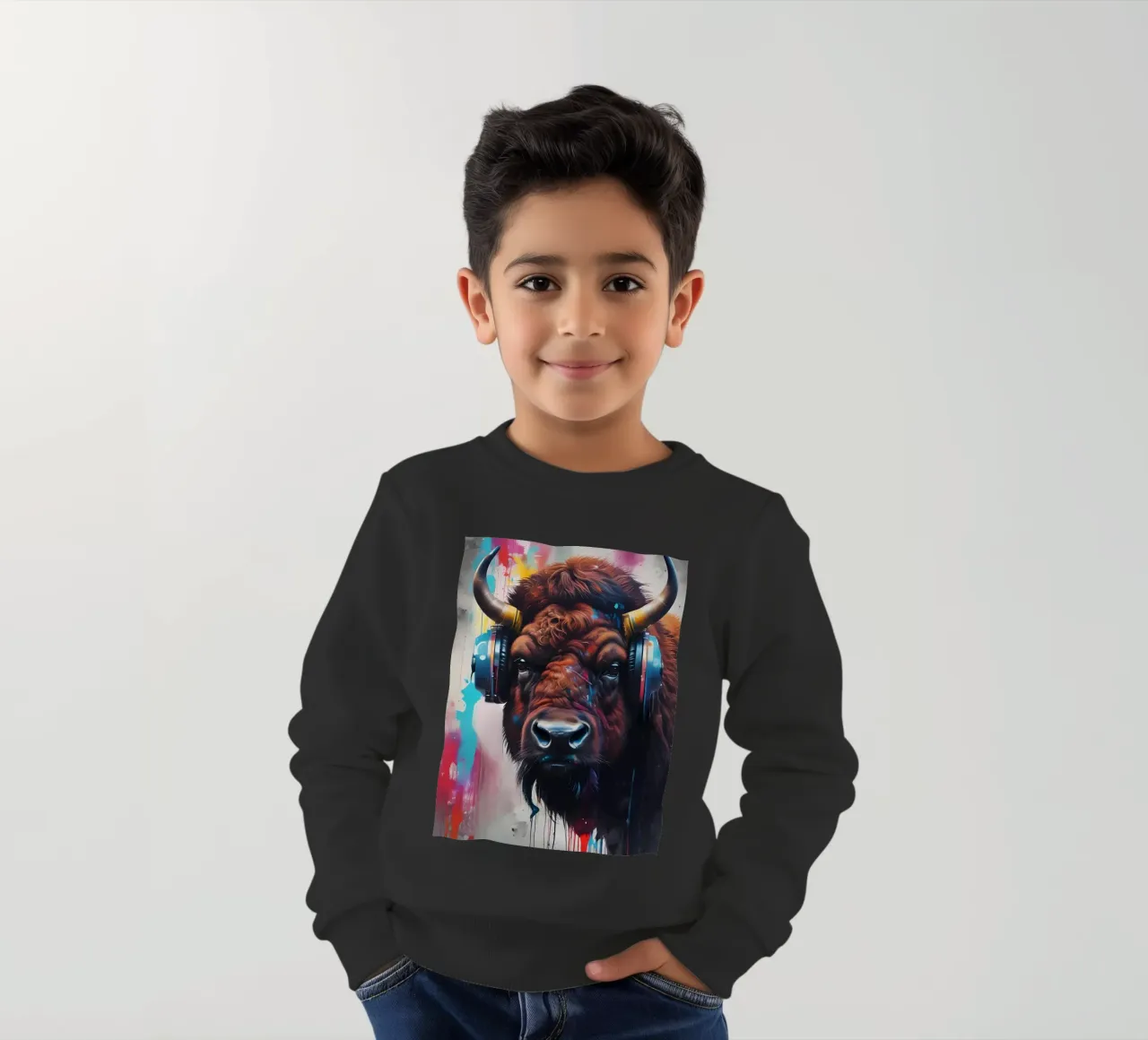 Bisonte in cuffia felpa bambino da MakArena