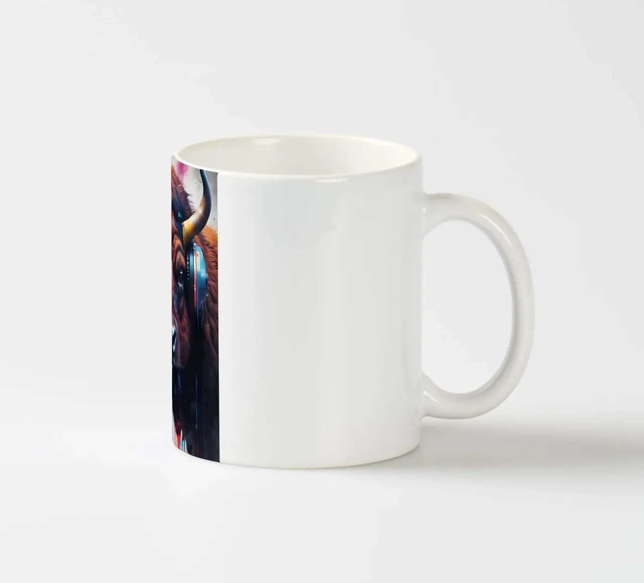 Bison dans le casque mug en céramique de MakArena
