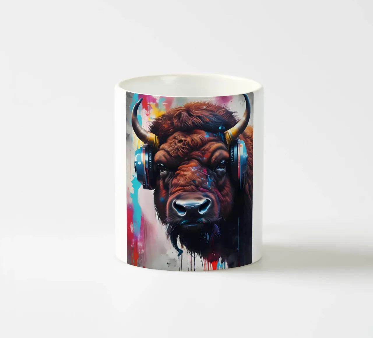 Bison dans le casque mug en céramique de MakArena