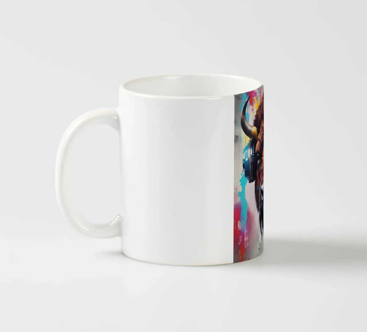Bison dans le casque mug en céramique de MakArena