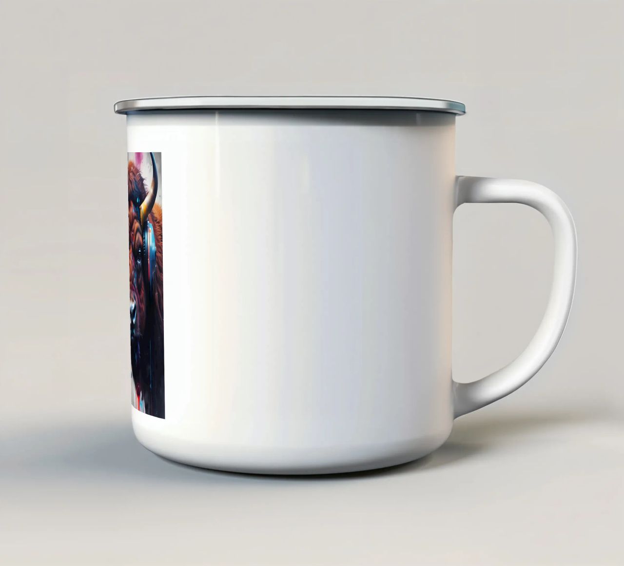 Bisonte in cuffia tazza in smalto da MakArena