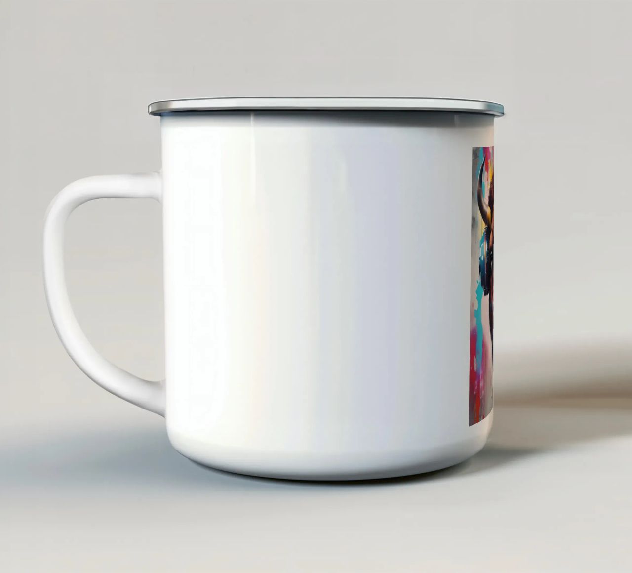 Bisonte in cuffia tazza in smalto da MakArena
