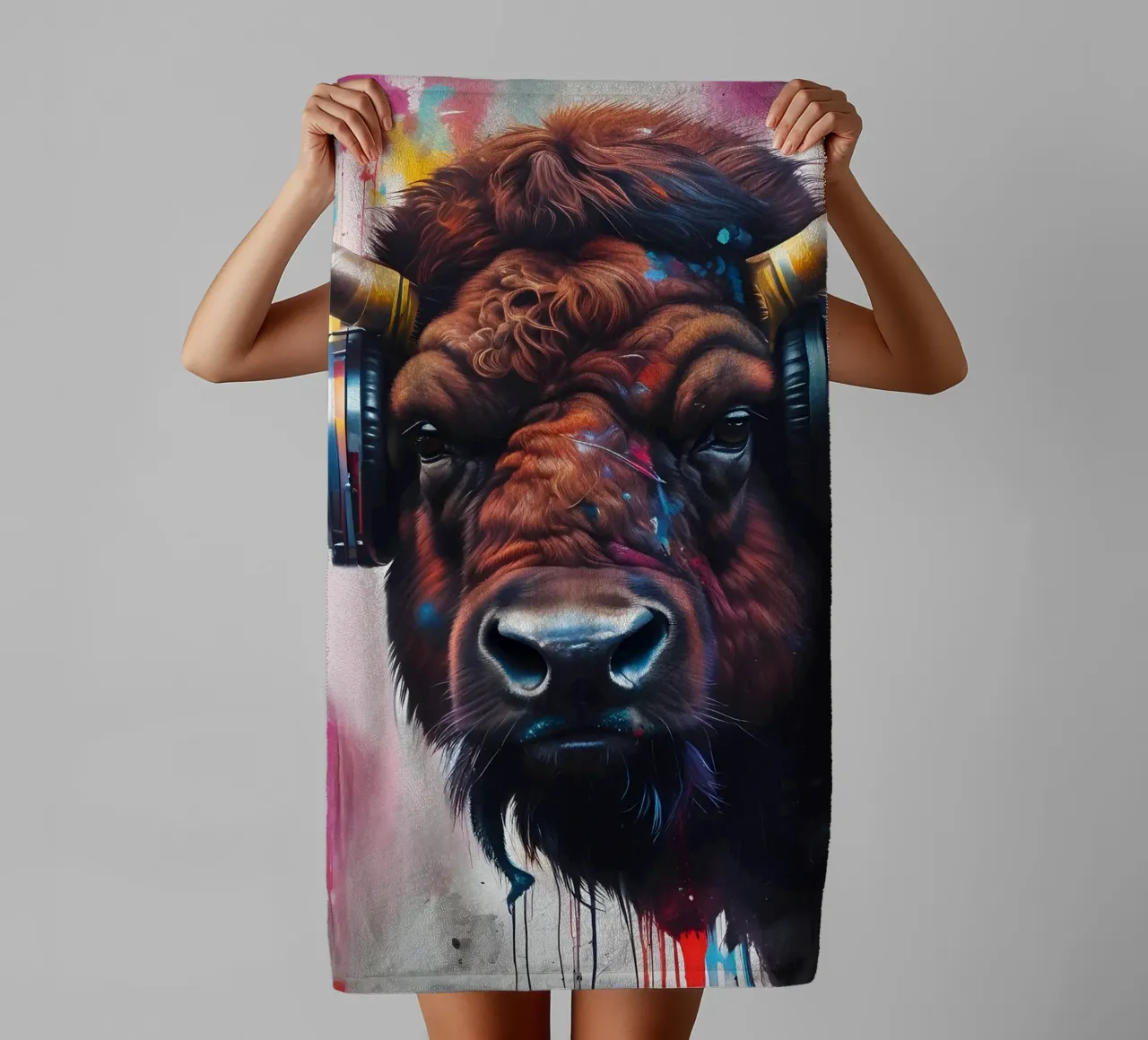 Bisonte in cuffia asciugamano da bagno da MakArena