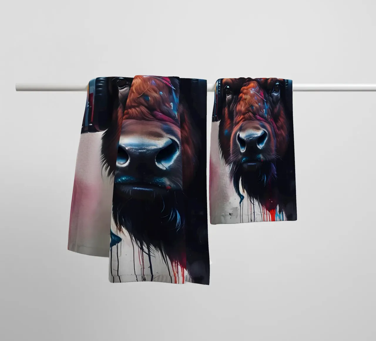 Bisonte in cuffia asciugamano da bagno da MakArena