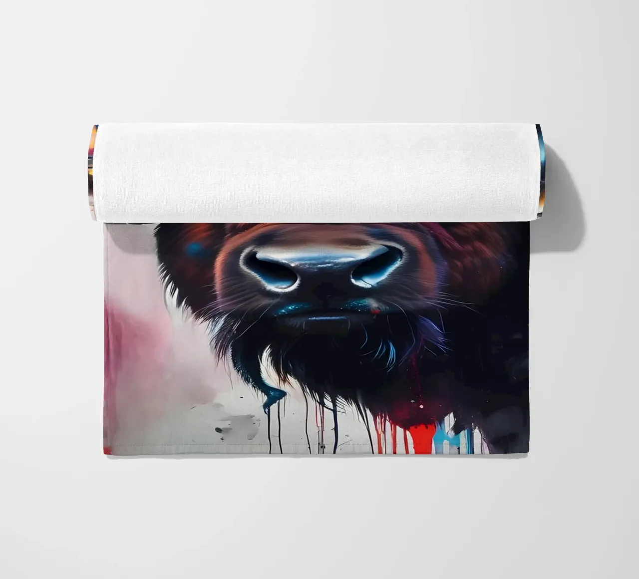 Bisonte in cuffia telo mare da MakArena