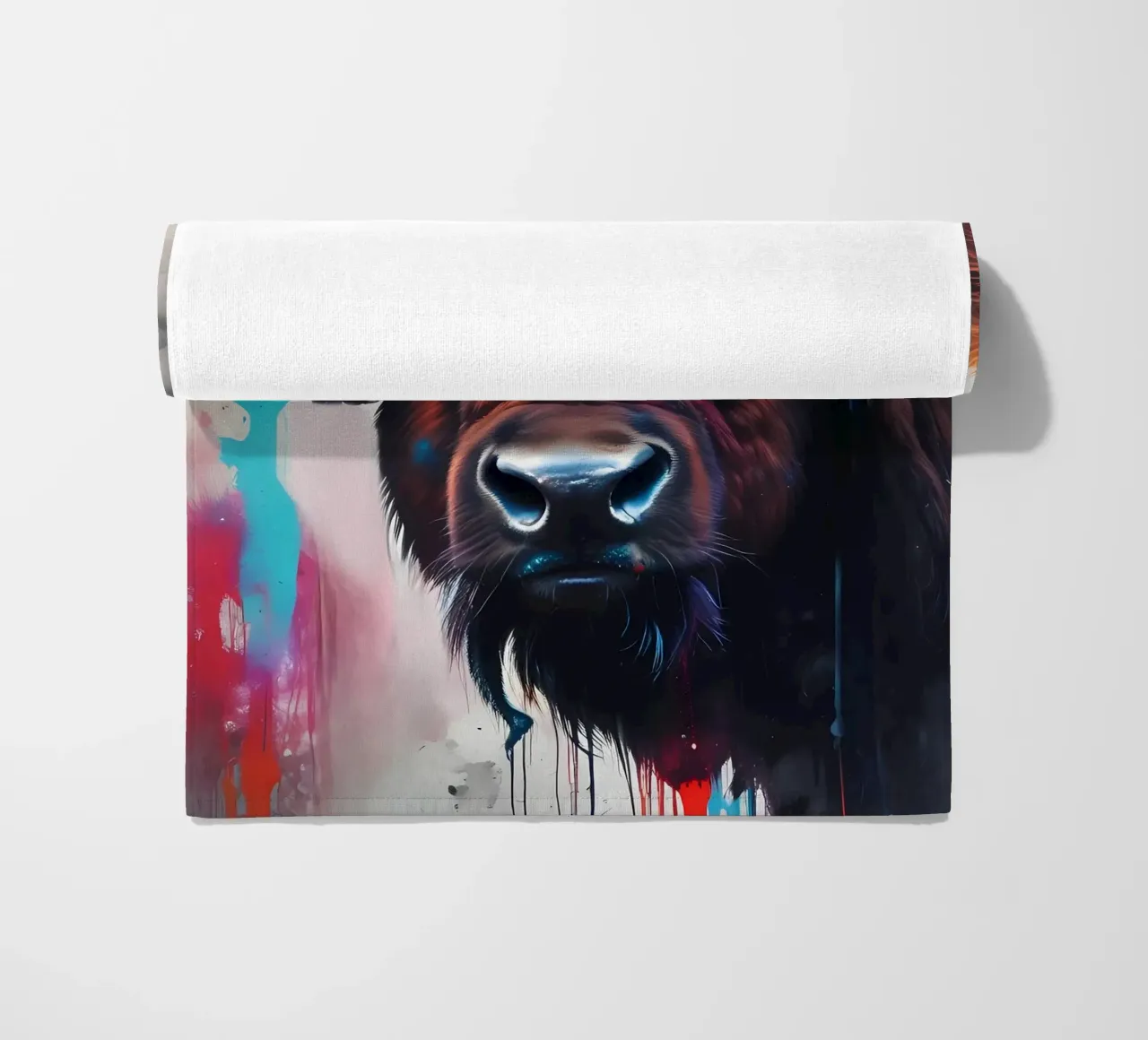 Bisonte in cuffia telo mare da MakArena