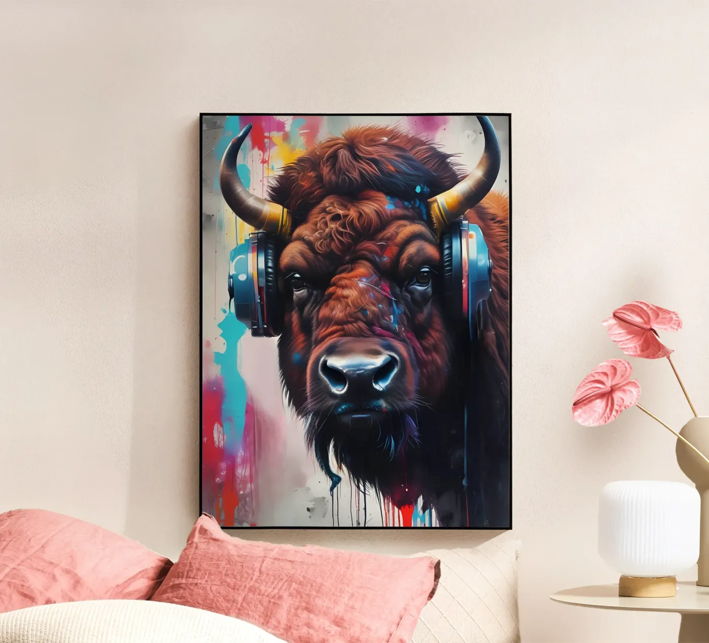 Bison in headphones plexiglass da MakArena