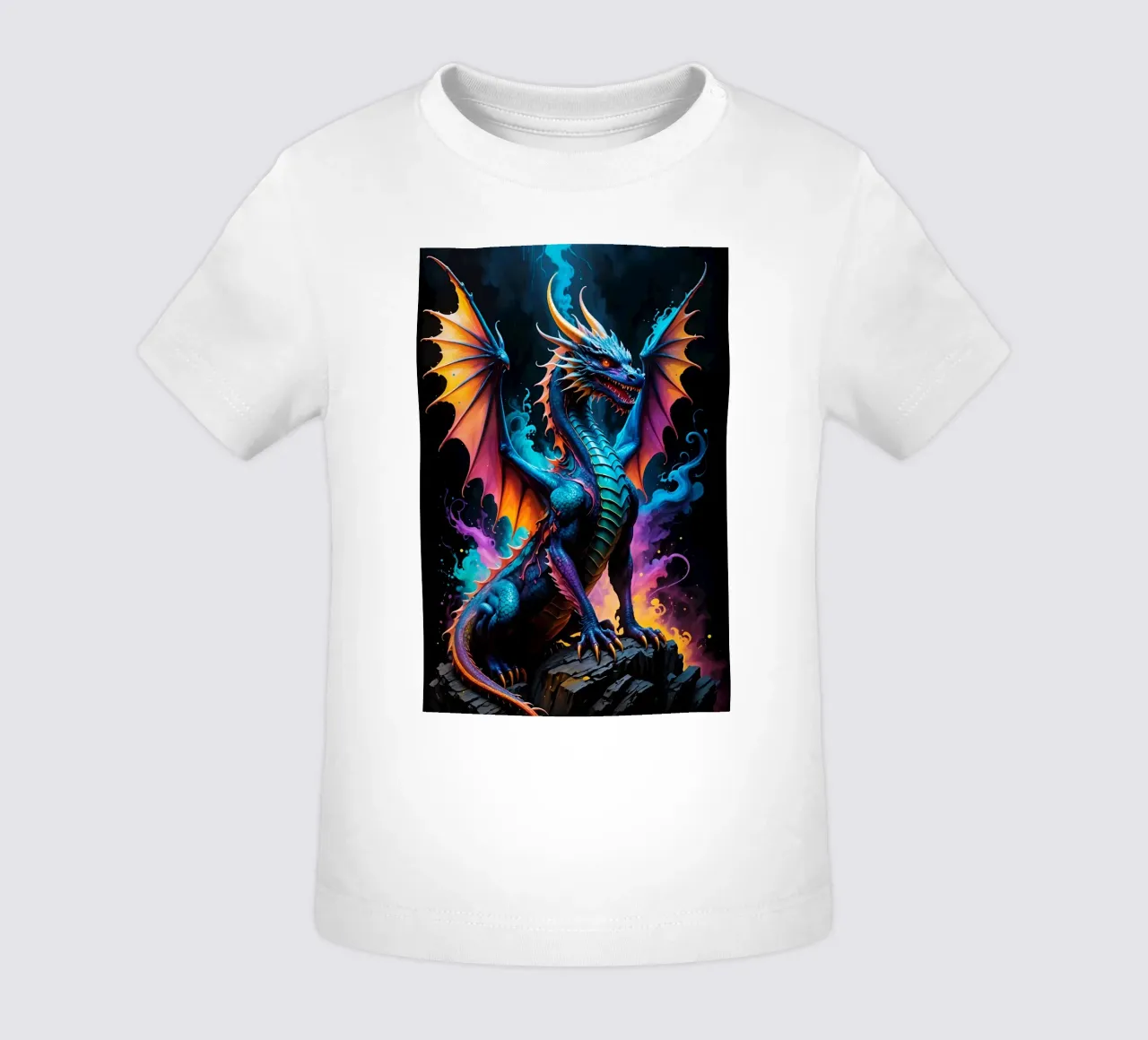 Dragon colorfull neon baby t-shirt by MakArena