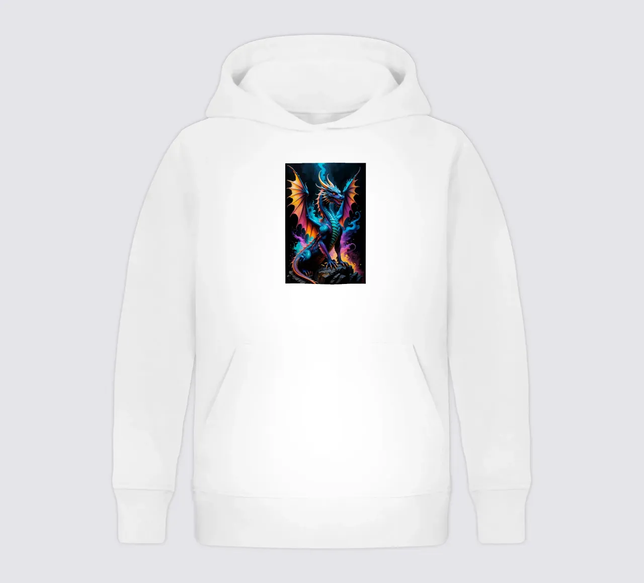 Dragon colorfull neon kids hoodie by MakArena